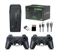 Console for videogiochi retrò, console for videogiochi wireless for la casa con oltre 20.000 giochi, 2 impugnature wireless, TV HDMI, plug and play, PSP Arcade Stick, regalo(64G)