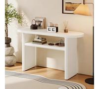 Console Ingresso Legno Massello Doppio Piano Portaoggetti Angoli Arrotondati Mobile Entrata Ingresso con Piedini Regolabili Adatto per Ingressi, Soggiorni e Uffici(A,100 * 25 * 80cm)