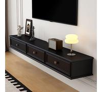 Console mobile moderna per TV con vano portaoggetti, per TV fino a 100", elegante mobile multimediale da parete (nero, 180 cm)