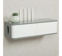 Console multimediale da parete, 80 cm, mensola sospesa per TV per decoder via cavo, router, lettori DVD, console di gioco, elegante armadietto per l'intrattenimento domestico