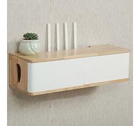 Console multimediale da parete da 40 cm, mensola sospesa per componenti TV, armadio per cavi router, telecomandi, lettori DVD e console di gioco
