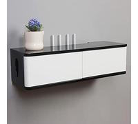 Console multimediale da parete, mensola sospesa per TV, per componenti cavi, router, telecomandi, lettori DVD e console di gioco, elegante armadietto (40 cm)