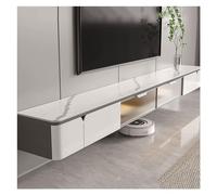 Console multimediale Home Moderno centro di intrattenimento galleggiante montato a parete Pannello TV galleggiante a parete for TV, Home Theater con cassetti estraibili e ripiano portaoggetti, bianco