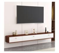 Console multimediale mobile TV galleggiante in legno, centro di intrattenimento galleggiante da 78,7" per TV fino a 80 pollici, mobile TV, console multimediale, nicchia di stoccaggio in legno sotto la