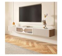 Console multimediale mobile TV galleggiante per la casa, supporto TV sospeso, console multimediale, centro di intrattenimento a LED galleggiante, supporto TV a parete centro di intrattenimento (grande