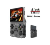 Console per videogiochi retrò R36S nera, 128 g, 20.000 giochi classici integrati, schermo IPS da 3,5 pollici, sistema O