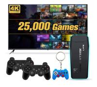 Console per videogiochi retrò TV: console per videogiochi retrò 4K USB Plug in TV con scheda 64G - Console di gioco retrò Plug & Play con doppio controller wireless, oltre 20000 giochi classici