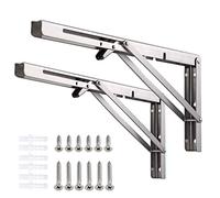 Console pieghevole professionale in acciaio inox, consolle da tavolo, supporto per scaffali e panchine (400 mm, 2 pezzi)