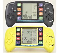 Console portatile da gioco 23-in-1 con ampio schermo, richiede 2 batterie AA, giocattolo creativo per bambini, design classico retrò in giallo o nero AVVERTENZA:①Questo prodotto deve essere utilizzato