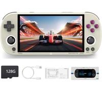 Console portatile retrò Smart Pro, schermo IPS da 5 pollici con batteria da 5000 mAh, memoria integrata da 128 GB, supporta battaglie multigiocatore online tramite Wi-Fi，grigio