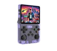 Console retrò portatile R36S, sistema Linux, schermo IPS da 3,5", lettore video tascabile portatile, scheda TF da 64 GB +15000 giochi, sistema Linux (viola 64 GB)