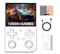Console retrò RG35XXPro di jeu portable avec ecran HD 64+256GB, Console di jeu Vintage precarica + de 14000 jeux avec + de 17 emulateurs, systeme Linux, blanc