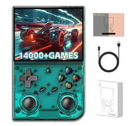Console retrò RG35XXPro di jeu portable avec ecran HD 64+256GB, Console di jeu Vintage precarica più de 14000 jeux avec più de 17 emulateurs, systeme Linux, Cyan transparency