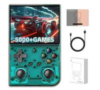 Console retrò RG35XXPro di jeu portable avec ecran HD 64GB, Console di jeu Vintage precarica più de 5000 jeux avec più de 17 emulateurs, systeme Linux, Cyan transparency