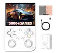 Console retrò RG35XXPro di jeu portable avec ecran HD 64GB, Console di jeu Vintage precaricatore plus de 5000 jeux avec plus de 17 emulateurs, systeme Linux, blanc