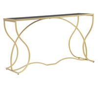 Console Sunshine 130x40x75 cm in Ferro e Specchio Oro e Nero