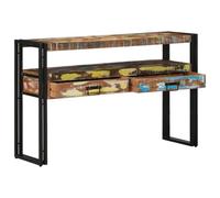 Console Table 120 x 33 x 75 cm Solid Reclaimed Wood Steel Frame | Struttura acciaio, 2 cassetti, 1 ripiano, design minimal, uso interno, assemblaggio facile
