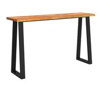 Console Table Solid Acacia Wood 140x40x80 cm, Live Edge | Legno massello tropicale, finitura a olio, gambe in acciaio, piano 3 cm, stile industriale, ingresso o soggiorno