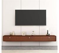 Console TV moderna da parete con cassetti portaoggetti, elegante centro di intrattenimento galleggiante salvaspazio in legno per soggiorno (marrone)