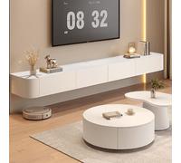 Console TV moderna da parete, grande cassapanca per soggiorno e ufficio, design elegante e funzionale, colore: bianco, 140 cm