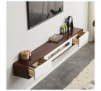 Console TV sospesa a parete con cassetti e contenitore, moderna mensola per intrattenimento per soggiorno e camera da letto, elegante sotto il supporto TV (140 x 24 x 20 cm, colore A)