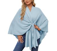 Consolidateh Shawl Sweater, Elegant Shawl Wraps Soft Open Front Poncho Sweater, Suitable for Home and Office Wear (G)