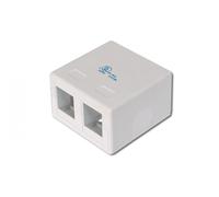 Consolidation-Point Box for 2x Keystone Jacks pure white, 2-port