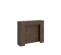 Consolle Allungabile con 3 allunghe KIBA 90x25xh77 cm estensibile fino a 211 cm Ospita 10 persone, 3 Allunghe all'interno colore consolle Noce