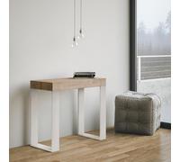 Consolle allungabile 90x40/196 cm Quercia Natura telaio Bianco TECNO Small