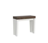 Consolle allungabile 90x40/196 cm Spimbo Mix Small piano Noce - struttura Bianco