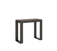 Consolle allungabile 90x40/196 cm Tecno Small Evolution Noce telaio Antracite
