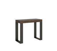 Consolle allungabile 90x40/196 cm Tecno Small Premium Noce telaio Antracite