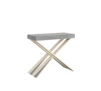 Consolle allungabile 90x40/300 cm Diago Cemento telaio Bianco