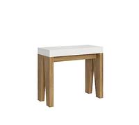 Consolle allungabile 90x40/300 cm Salzano Mix piano Bianco Frassino - struttura Quercia Natura