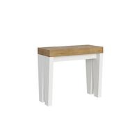 Consolle allungabile 90x40/300 cm Scorz? Mix piano Quercia Natura - struttura Bianco Frassino