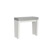 Consolle allungabile 90x40/300 cm Spimbo Mix piano Cemento - struttura Bianco Fr