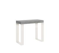 Consolle allungabile 90x40/300 cm Tecno Cemento telaio Bianco