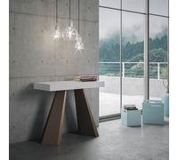 Consolle allungabile a 196 cm DIAMANTE SMALL Bianco Frassino telaio Orso