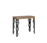 Consolle Allungabile con 3 allunghe KARAMAY SMALL 90x42xh77 cm estensibile fino a 196 cm Allunghe allinterno delle gambe tutto in legno di Frassino colore Quercia quercia