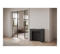 Consolle Allungabile con 3 allunghe KIBA 90x25xh77 cm estensibile fino a 211 cm, Ospita 10 persone 3 Allunghe all'interno Antracite grigio