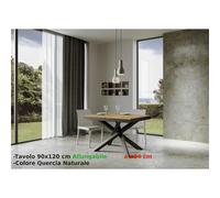 Consolle Allungabile con 3 allunghe VOLANTIS EVOLUTION 90x120xh77 cm estensibile fino a 224 cm Allunghe da 52 cm , gambe in ferro verniciato colore QUERCIA NATURALE quercia