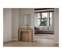 Consolle Allungabile con 4 allunghe ANEA 90x48xh77 cm estensibile fino a 211 cm Allunghe all'interno tutto in legno di Frassino colore Quercia Natura legno