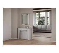 Consolle Allungabile con 4 allunghe ANEA 90x48xh77 cm estensibile fino a 211 cm Allunghe all'interno tutto in legno di Frassino colore Antracite antracite