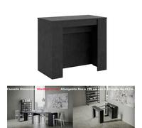 Consolle Allungabile con 4 allunghe Venus 90x48xh77 cm estensibile fino a 296 cm Allunghe all'interno tutto in legno di Frassino colore Antracite antracite