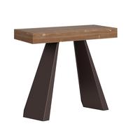 Consolle Allungabile Fino a 1.90 cm DIAMANTE SMALL Dimensioni 90x40xh77 cm estensibile fino a 190 cm 3 Allunghe da 52 cm, gambe ORSO Colore Abete Tinto legno scuro