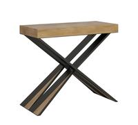 Consolle Allungabile Fino a 300 CM DIAGO Dimensioni 90x40xh77 cm estensibile CON 5 Allunghe da 52 cm Colore Quercia naturale quercia