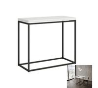 Consolle Apribile a Libro ed Allungabile NORDICA LIBRA 90x45xh 80 cm Aperta 90x90x h78 cm telaio colore Antracite piano Bianco Frassino bianco