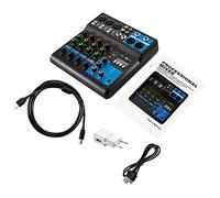 Consolle audio stereo a 5 canali, mixer USB Bluetooth mixer Live Studio audio amplificatore DJ mixer DJ mixer per PC Live Performance KTV Home Stage musica effetti scheda audio