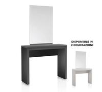 Consolle con Specchiera da Parete per Parrucchiere - Nero o Larice Bianco