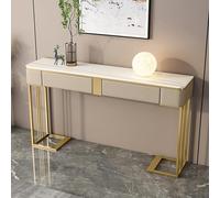 Consolle, console TV moderna stretta con ripiani portaoggetti e 2 cassetti, tavolino versatile per soggiorno e camera da letto
